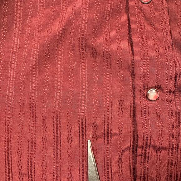 Pearl Snap Western Shirt Men's XXL Ely Cattleman Vintage Red Aztec Long Sleeve - Picture 7 of 8